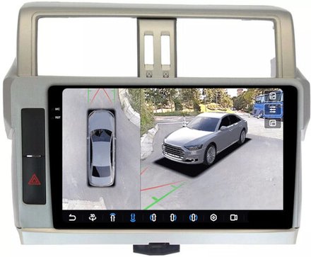 Магнитола для Toyota Land Cruiser Prado 150 2014-2017 - FarCar BX347/531M-360 монитор 10.36" 2K QLED на Android 13, 6Гб+128Гб, CarPlay, 4G SIM-слот, 4 камеры в комплекте