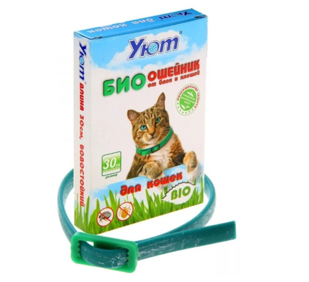 Био Ошейник для кошек Уют от блох и клещей 30см