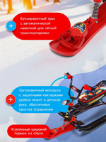 Снегокат Snowdrive с роботом, с фонариком, красный, чёрный, СНД3/Р2 Nika Kids