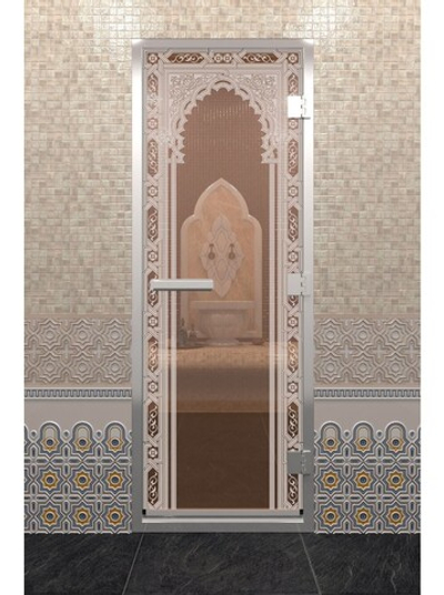 Дверь "Хамам Восточная Арка Бронза"