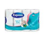 Туалетная бумага Карина Delicate Care 2-х слойная, 12 штук