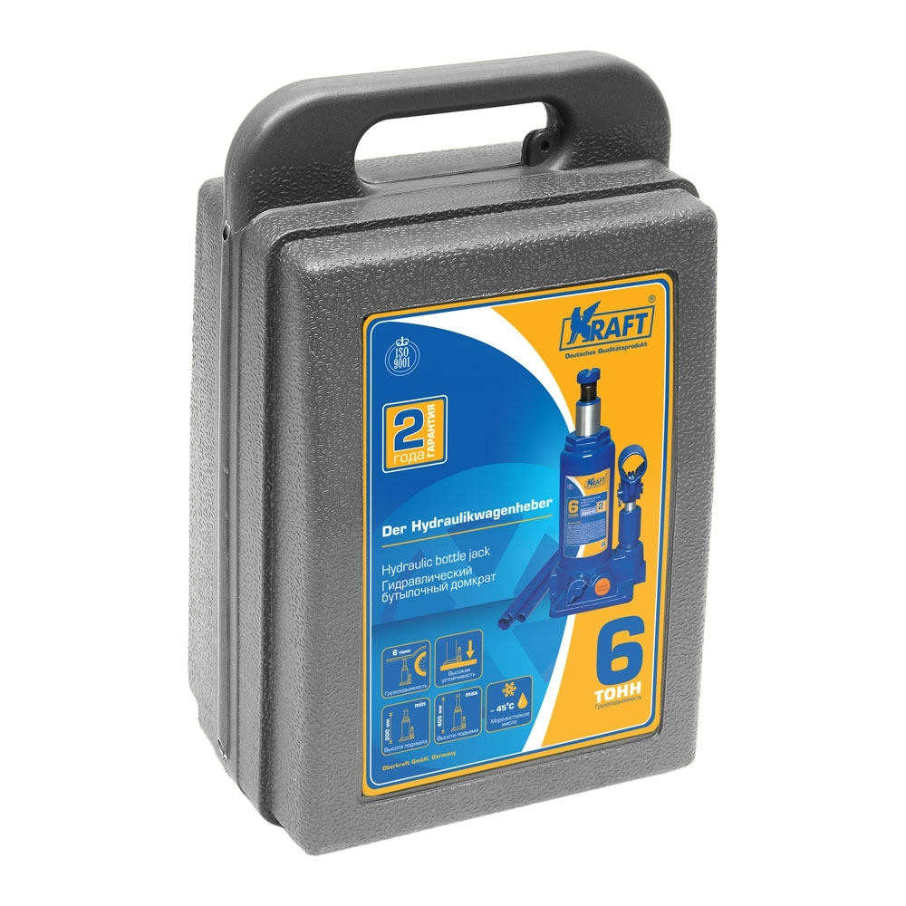Домкрат гидравлический ( 6т) Kraft 200-405мм, кейс
