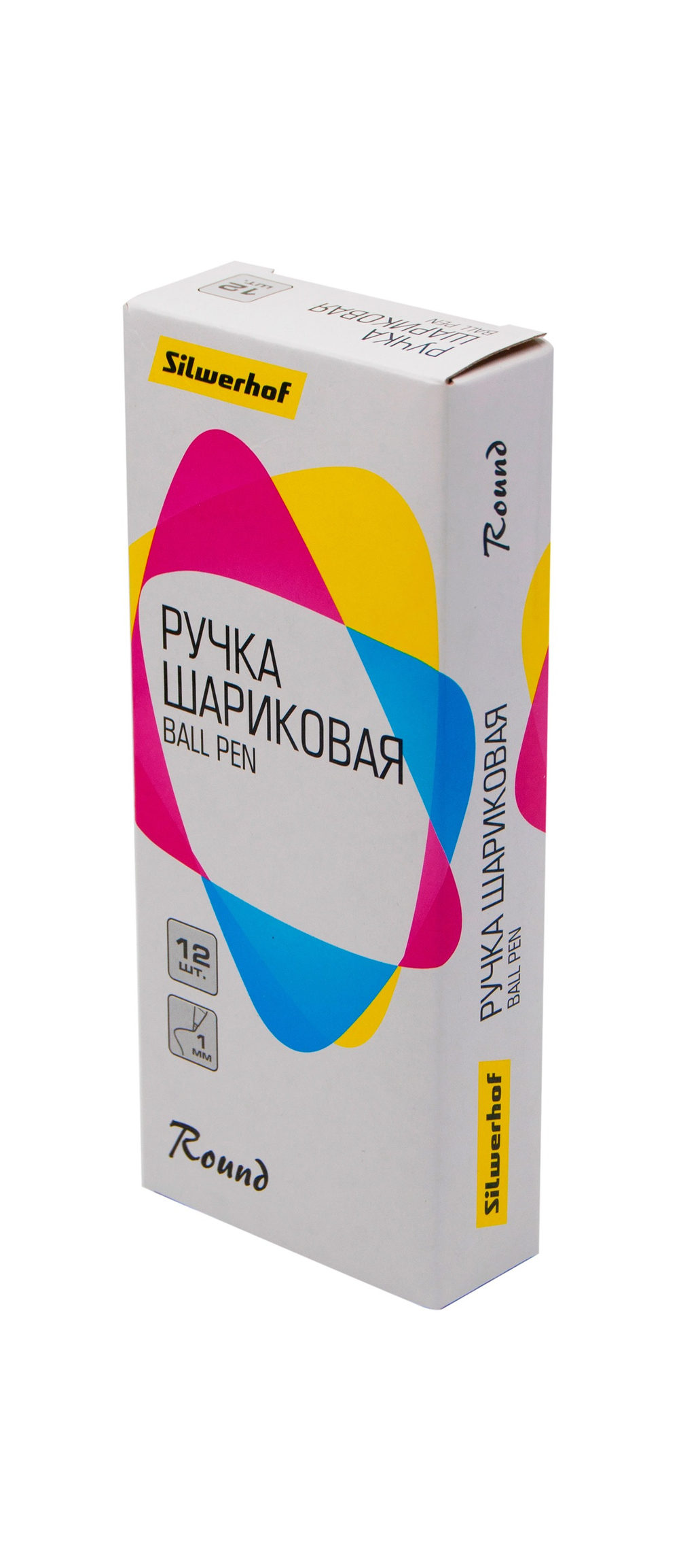 Ручка шарик. Silwerhof Round 1.0 мм, линия 0.7мм, тонированный корпус, синяя, одноразовая