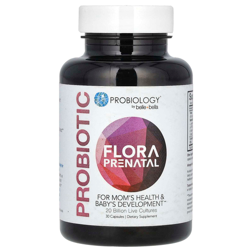 Belle+Bella, Probiology, пренатальное средство с пробиотической флорой, 25 миллиардов КОЕ, 30 капсул