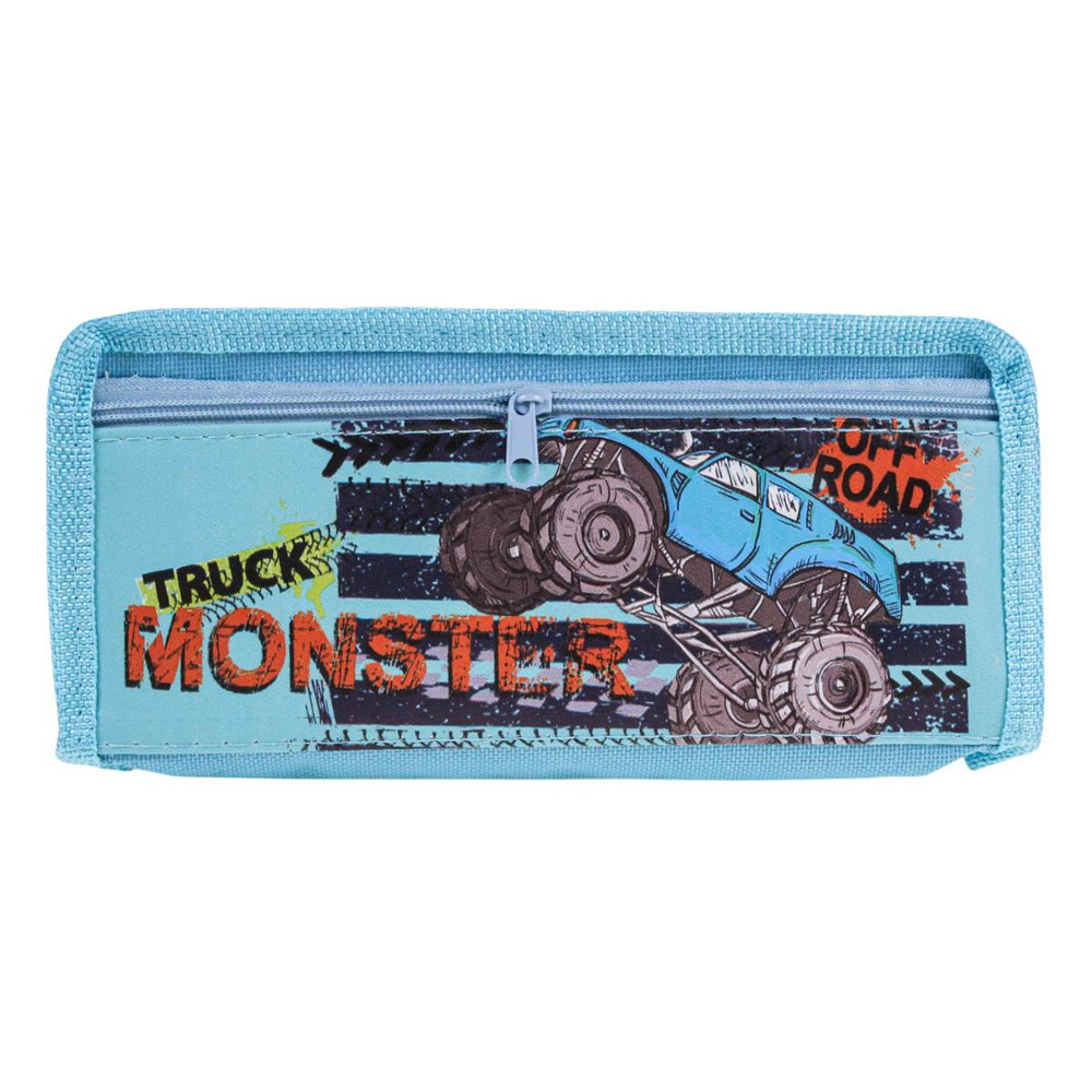 Пенал мягкий 2 отделения "Джип" голубой