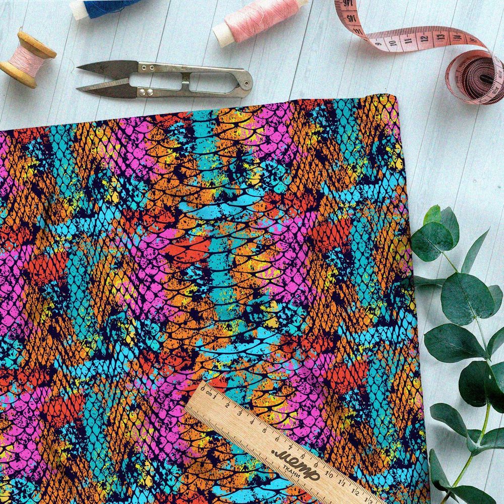 Ткань шелк Армани ядовитая чешуя змеи