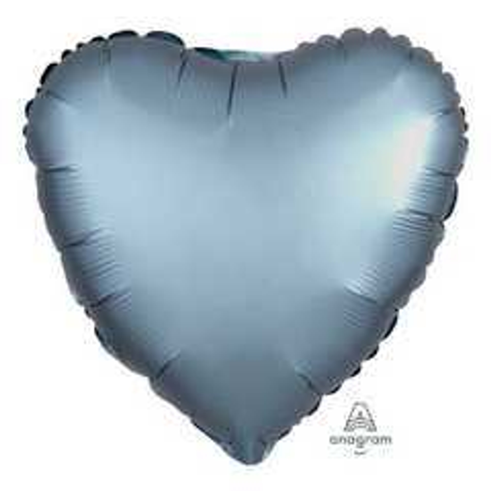 А Б/РИС СЕРДЦЕ 18" Сатин Steel Blue стальной синий