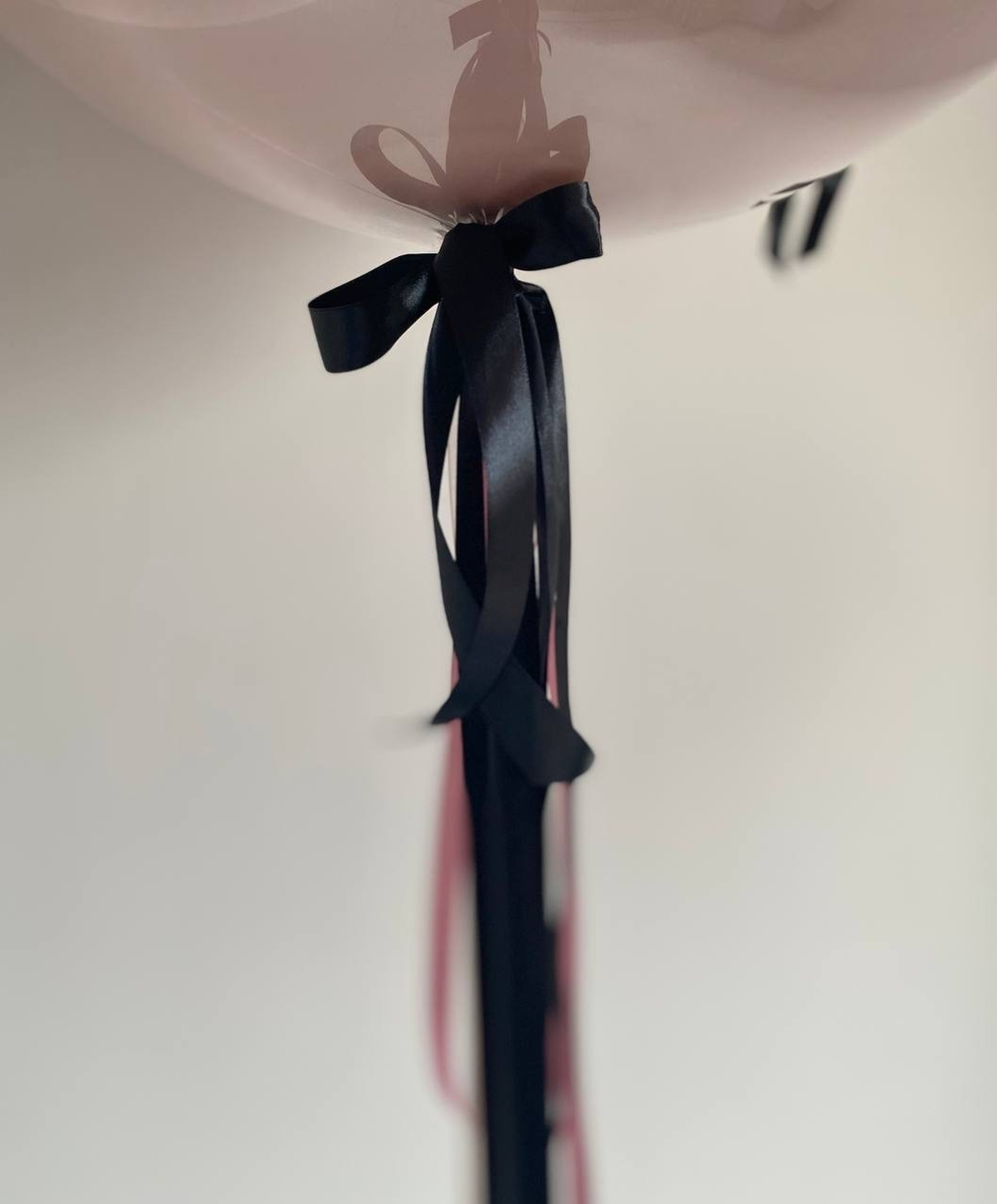 Воздушные шары пыльная роза с бантиками №1171