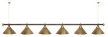 Лампа STARTBILLIARDS 6 пл. (плафоны хром,штанга красная,фурнитура золото)