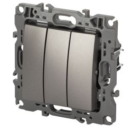 Выключатель ЭРА Серия 12 12-1107-16 тройной, 10АХ-250В, титан