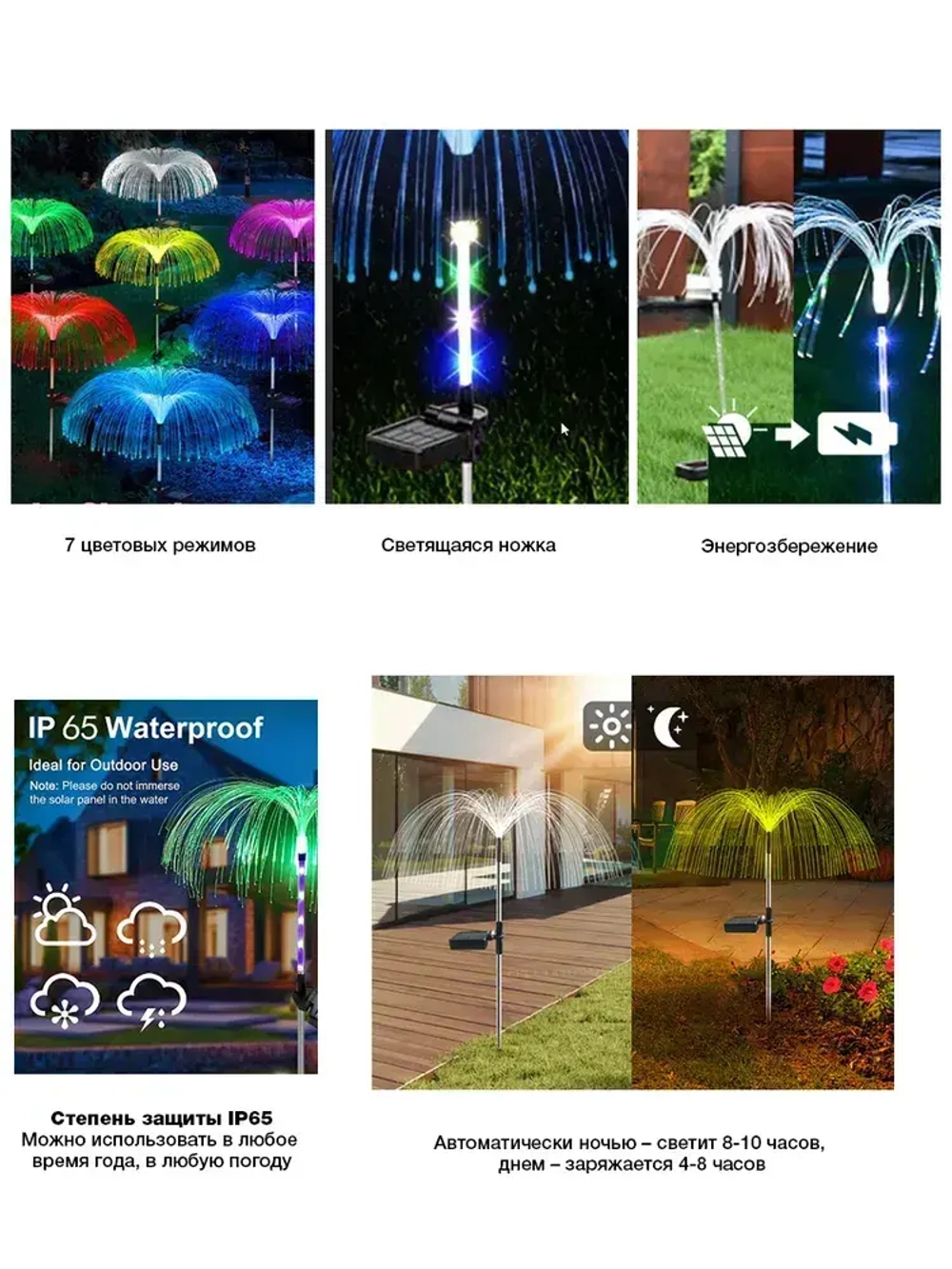 Светильник уличный, медуза, фонарь садовый