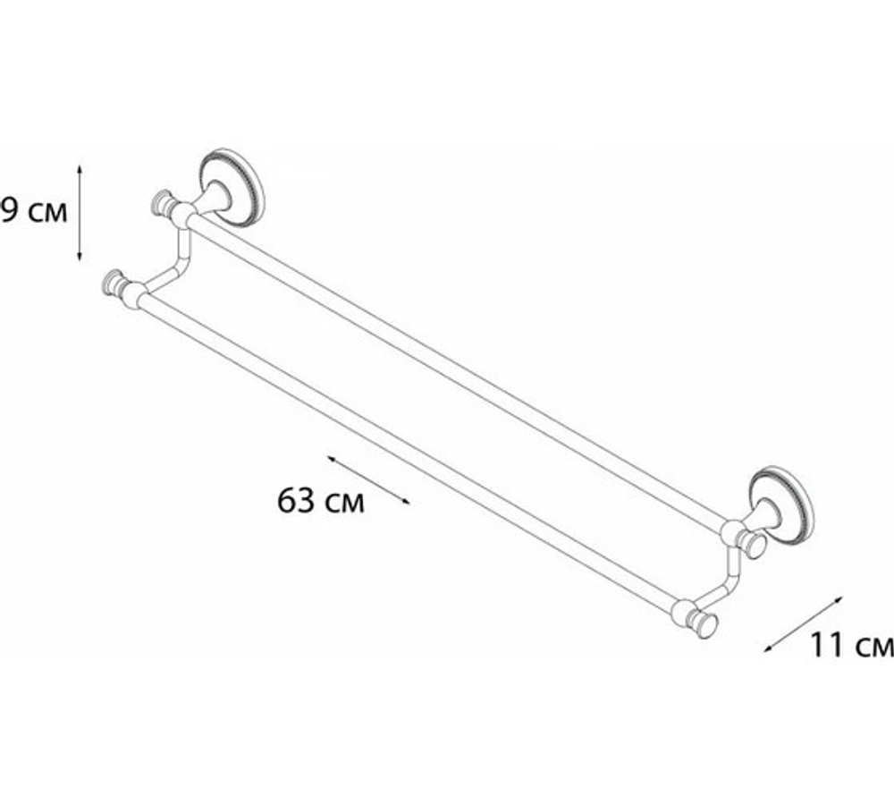 "ALFA" Полотенцедержатель трубчатый 2-ой GR-9502