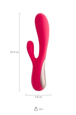 Красный вибратор-кролик Satisfyer Mono Flex с управлением через приложение - 20,4 см.