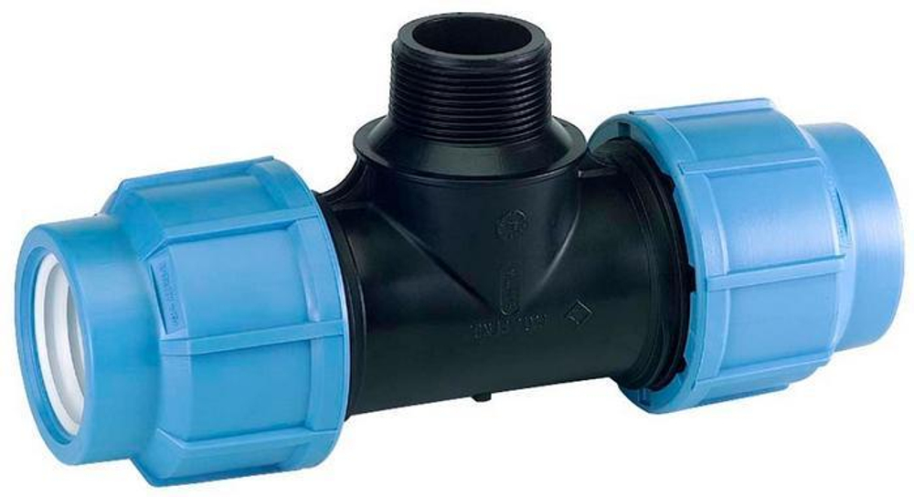 Тройник компрессионный ПНД d32х1" наружная резьба