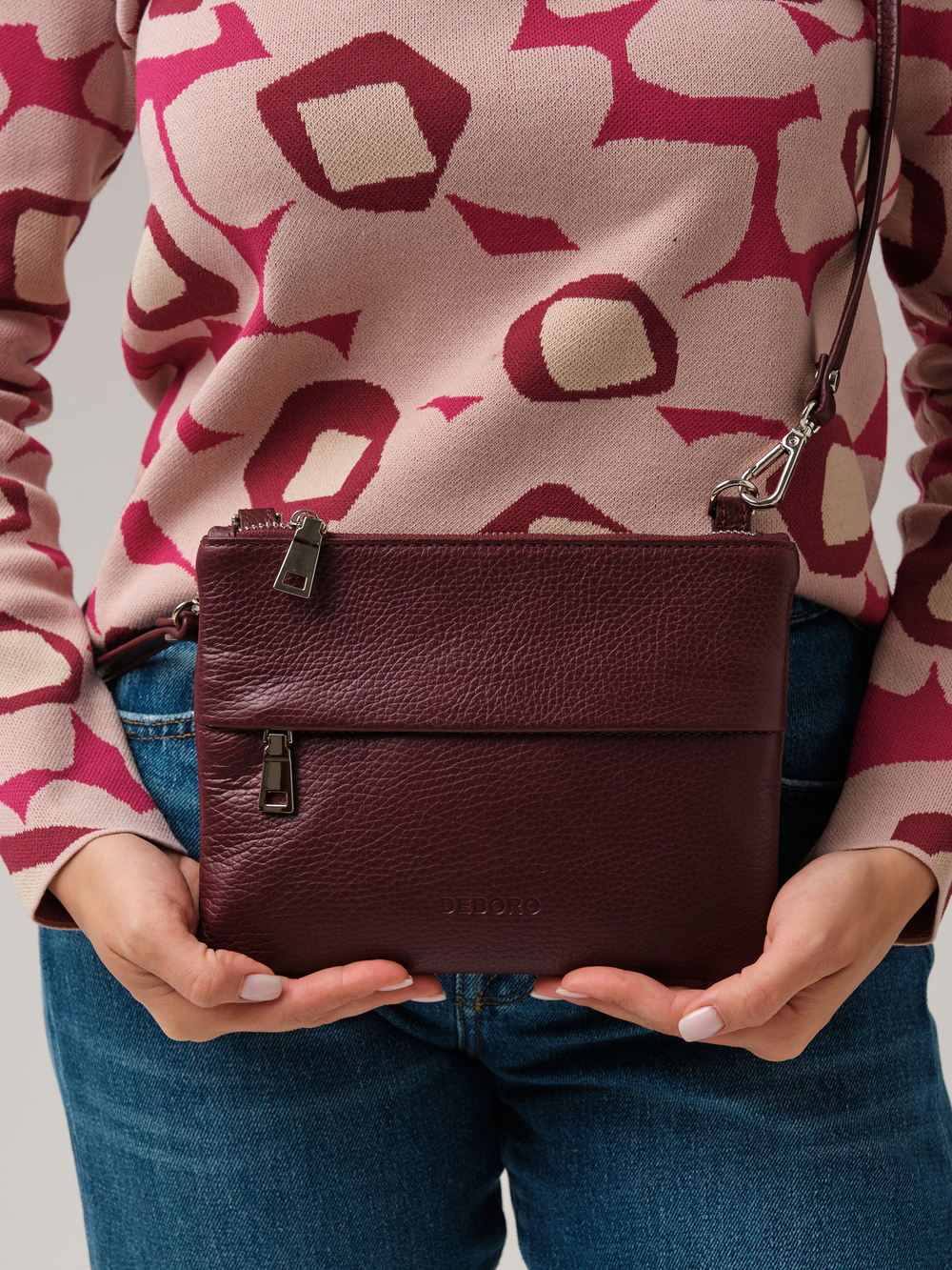 Сумка кросс-боди Deboro 3017 бордо