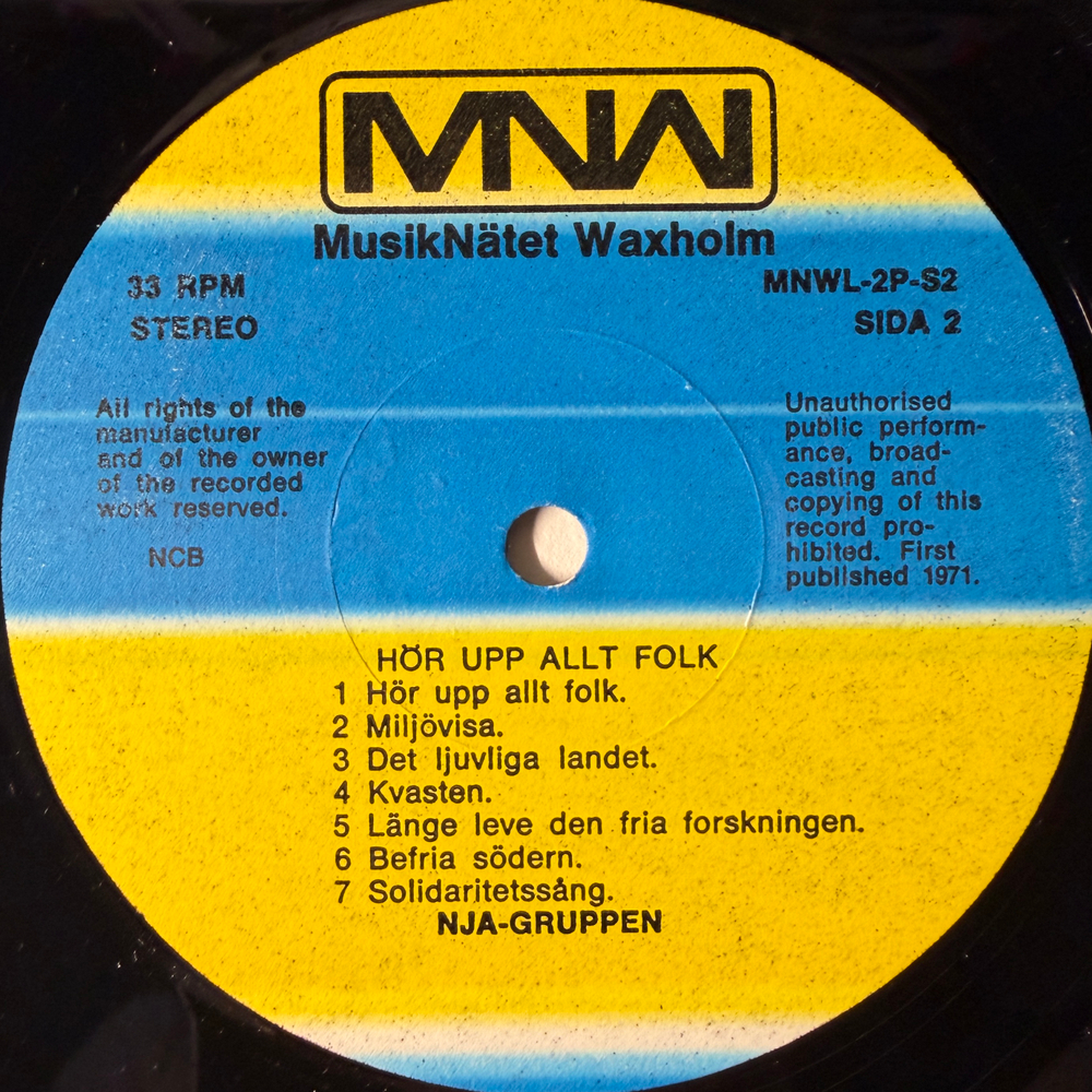 NJA-Gruppen ‎– Hör Upp Allt Folk (Швеция 1970г.)Т