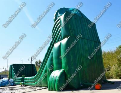 Коммерческий надувной батут-горка "Тропический спуск", 21*6*11 м.