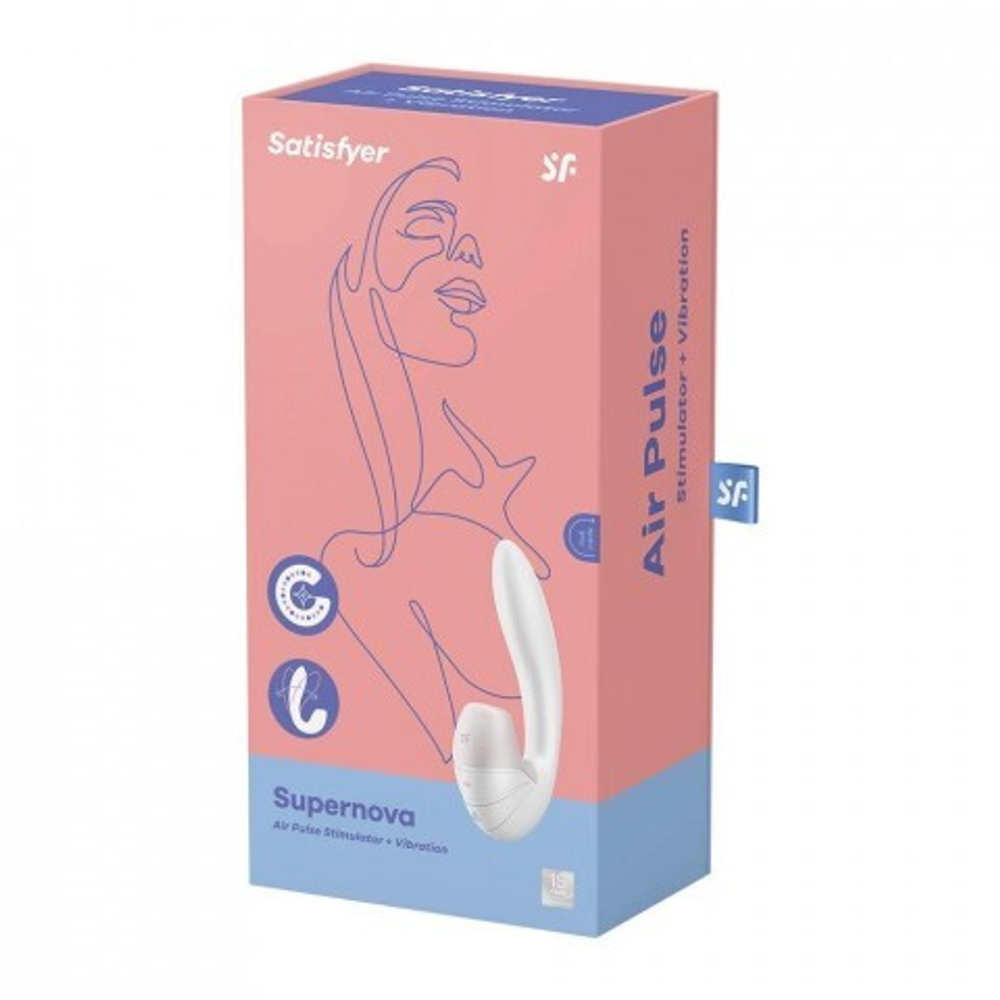 Вибромассажер с клиторальной стимуляцией Satisfyer Supernova белый