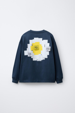 ZARA ФУТБОЛКА С ЭТИКЕТКАМИ, МОРСКОЙ ЯРКО-СИНИЙ