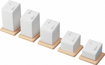 Набор подставок для 10 колец/кубик/2 вертикальных язычка/основание/ф.№6 (резинка)/Н-40,50,60,70,80 мм.