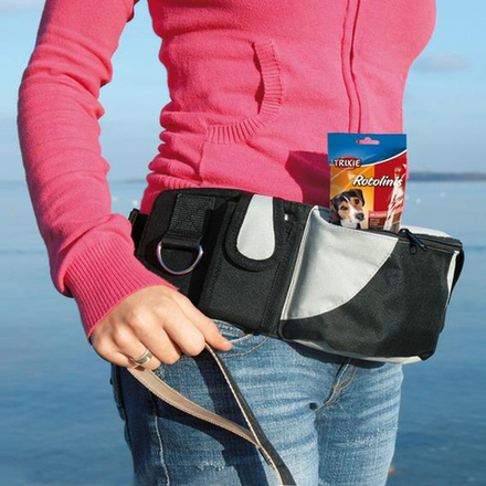 + Cумка TRIXIE Baggy Belt на пояс, ремень 62-125 см, (черный/серый)