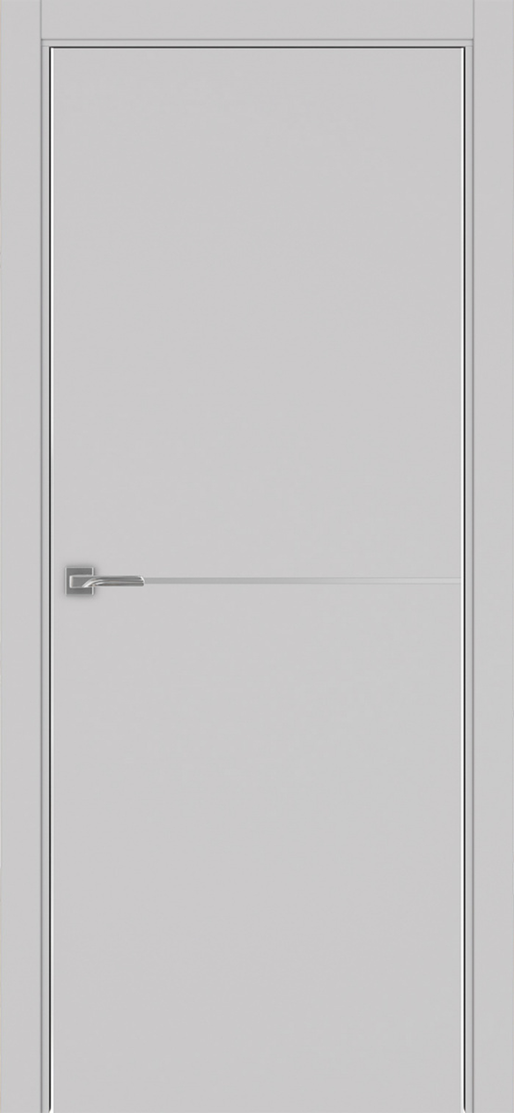 Межкомнатная дверь Optima Porte НЕАПОЛЬ 202 Молдинг SC (матовое серебро), Алюминиевая кромка SC (матовое серебро) с 2-х сторон