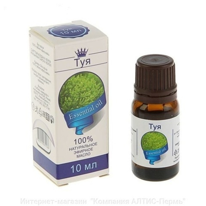 Эфирное масло "Туя", флакон-капельница, (туевое) 10 мл