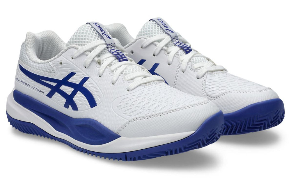 Детские теннисные кроссовки Asics Gel-Resolution X GS Clay - white/dark cobalt