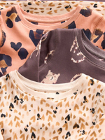 Пижама для девочки Next B42-784, 3 шт., Розовый, Светло-желтый, Коричневый