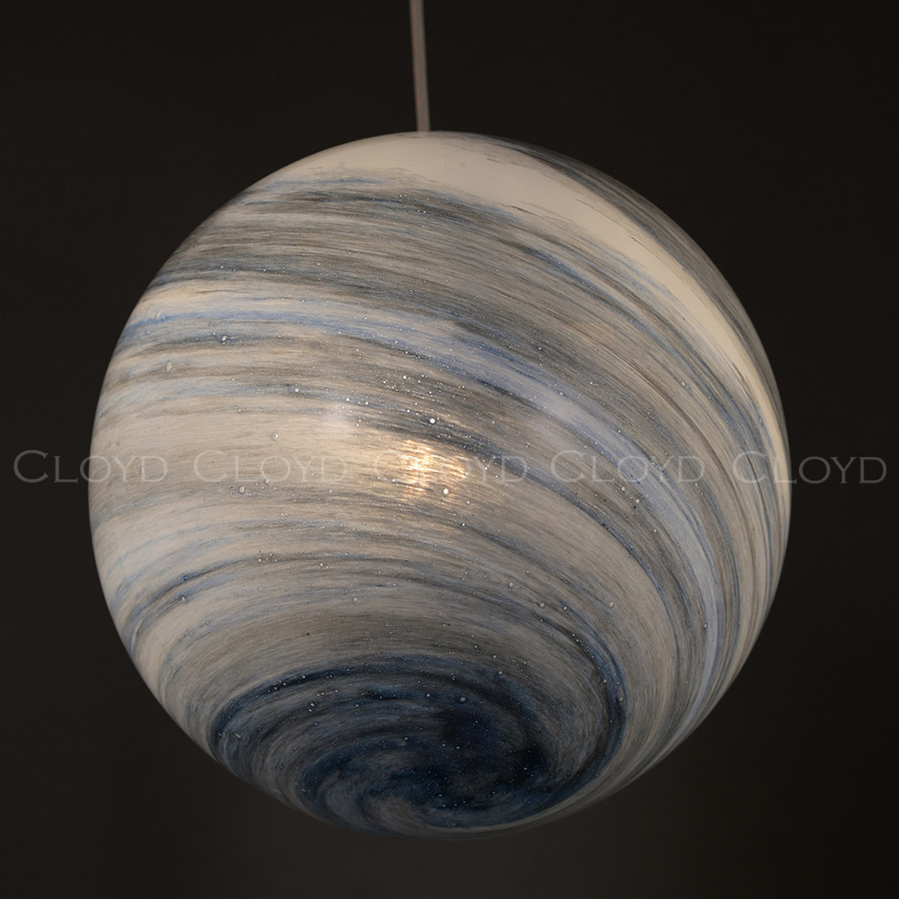 Подвесной светильник Cloyd LAPETUS P1 / Ø15 см - хром - синее стекло (арт.11313)