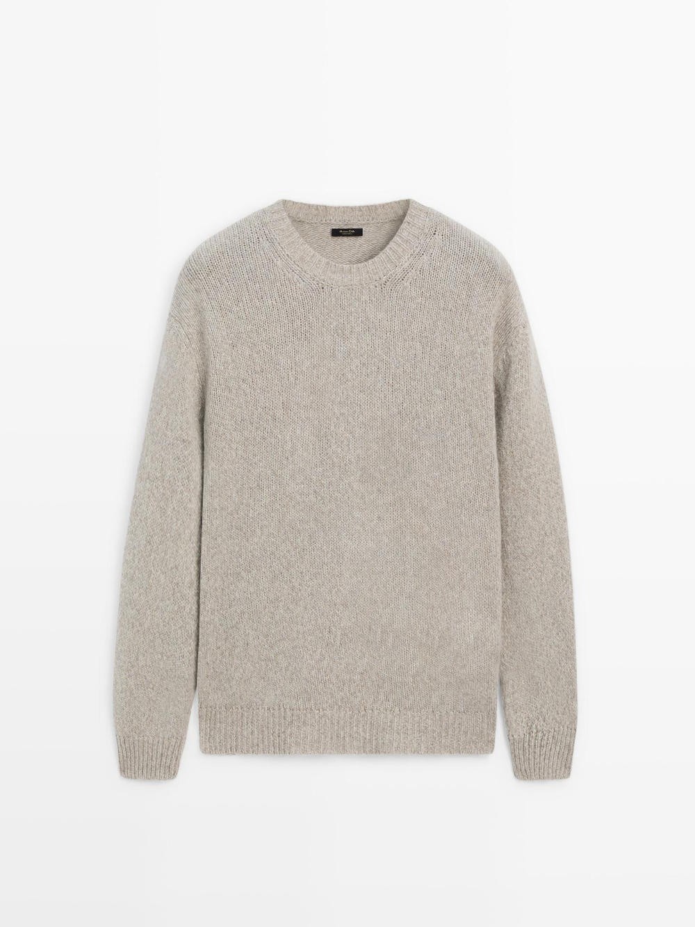 Massimo Dutti СВИТЕР ИЗ СМЕСОВОЙ ШЕРСТИ С КРУГЛЫМ ВЫРЕЗОМ, КОРИЧНЕВЫЙ