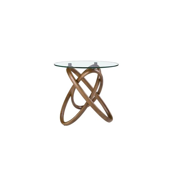 Приставной столик 2126/LT20051 из стекла и ореха