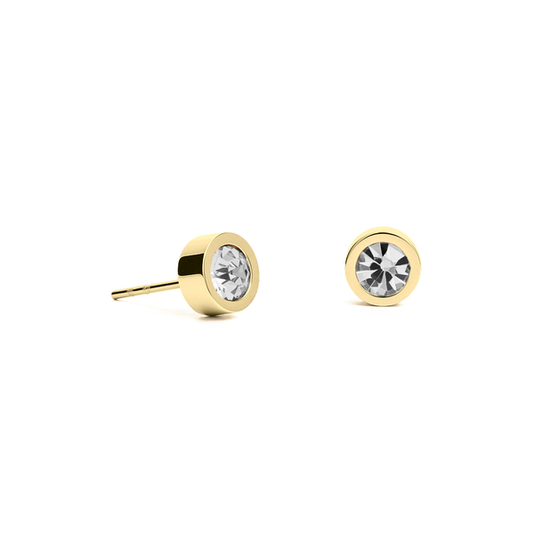 Серьги пусеты Fiore Luna White 6х3 мм SWE126 W G