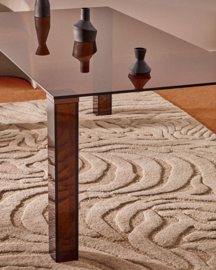 Стол Adularia из коричневого закаленного стекла 160 x 90 см