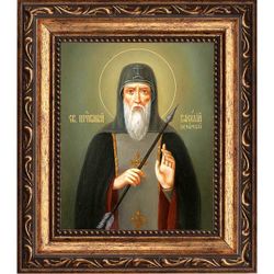 Василий Печерский, преподобномученик, иеромонах. Икона на холсте.