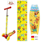 Самокат 3кол. Три кота, 120 и 2*80 мм, рег.рул. стойка