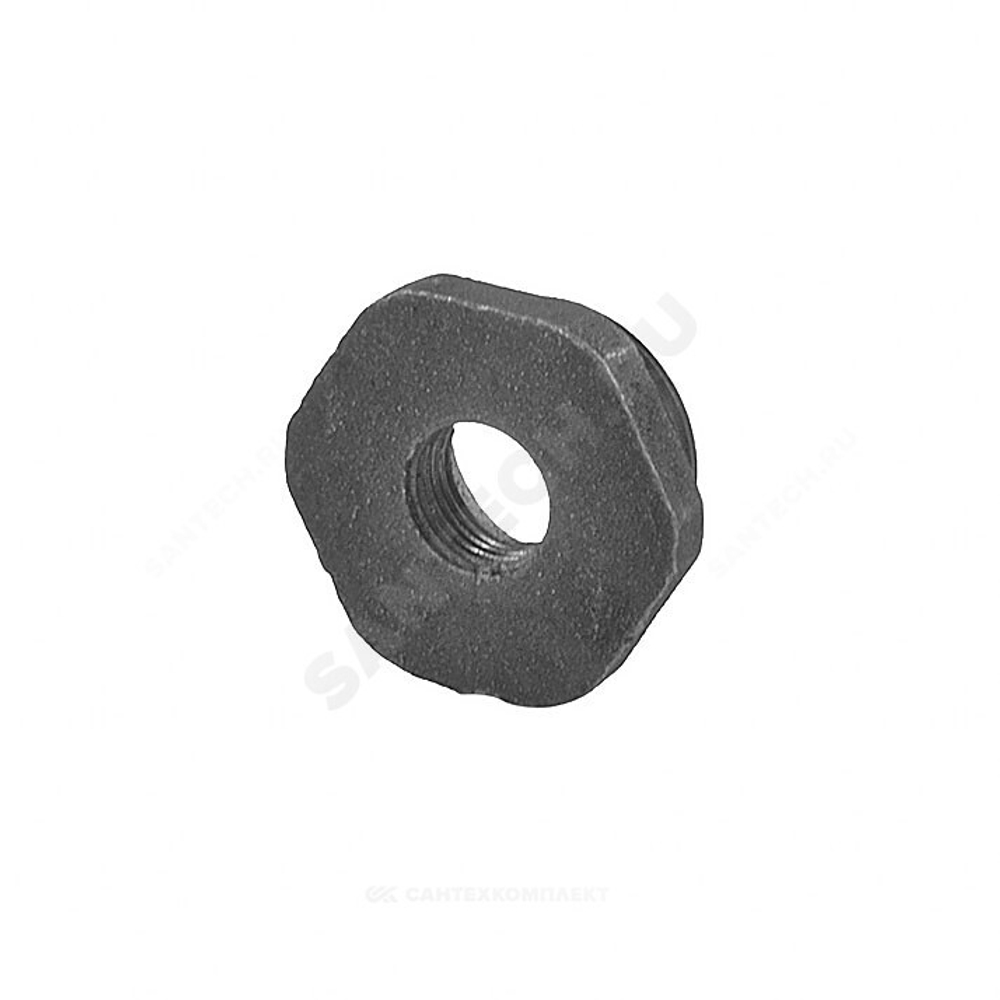 Заглушка (пробка) проходная 1 1/4"x3/4" левая резьба для чугунных радиаторов QLCX