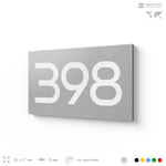 Номер на дверь 398, табличка на дверь для офиса, квартиры, кабинета, аудитории, склада, серая 120х70 мм, Айдентика Технолоджи