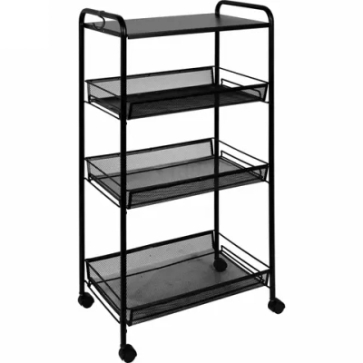 Этажерка 4х-секционная «Ладья 34КС», цвет черный, 45*30*80см