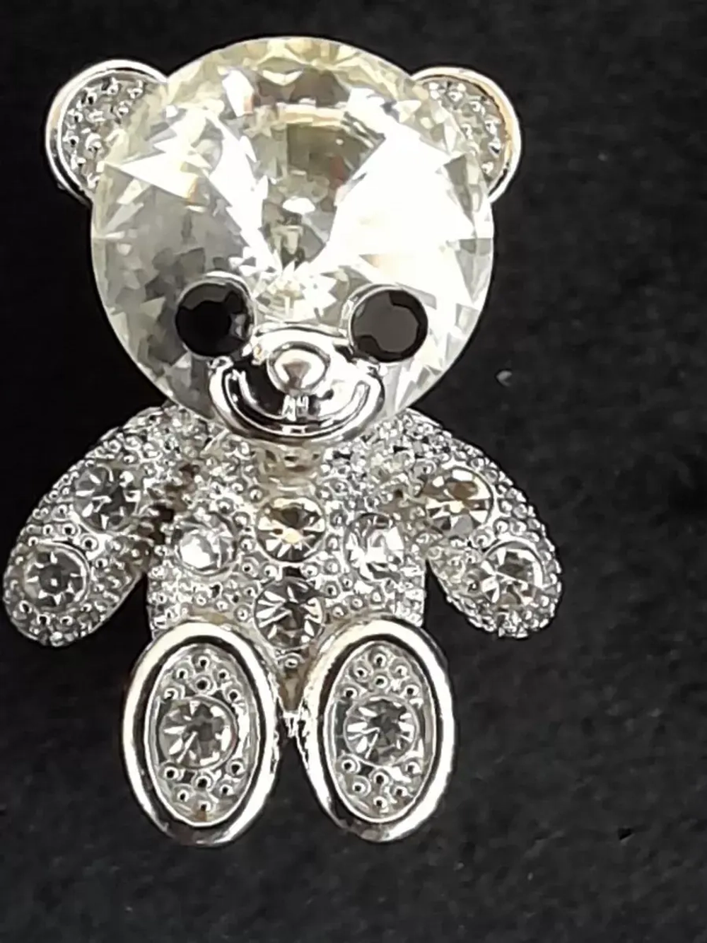 Брошь мишка серебро