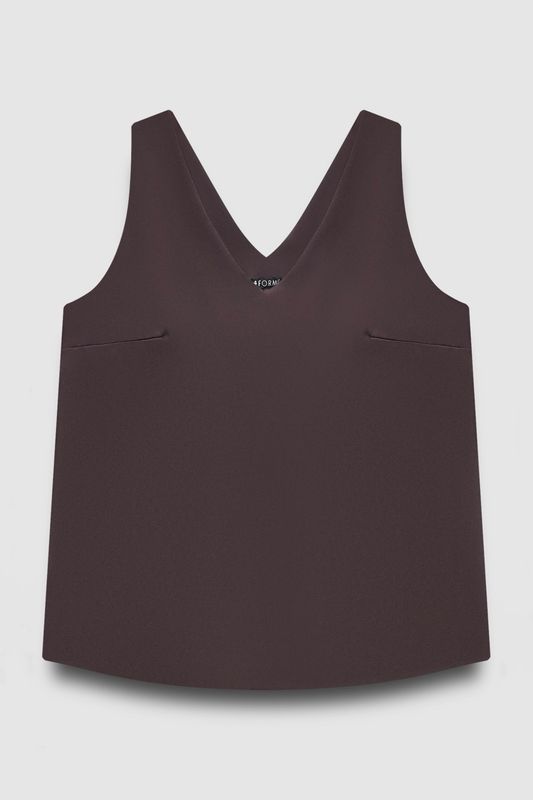 Топ двухслойный на широких бретелях, шоколад