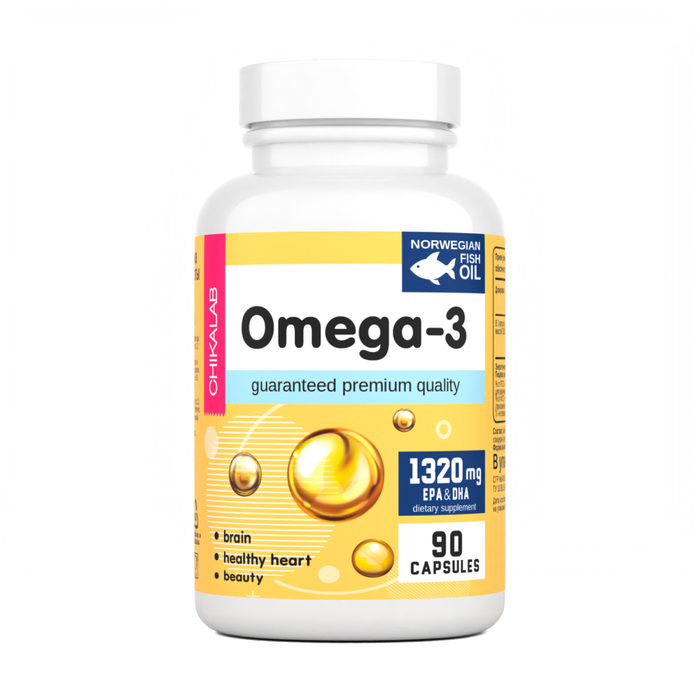 Омега-3, Omega-3, Chikalab, 90 желатиновых капсул