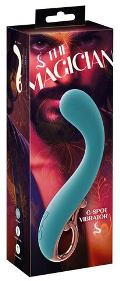 Бирюзовый вибратор для точки G The Magician G-Spot Vibrator - 19 см. (Цвет: бирюзовый)
