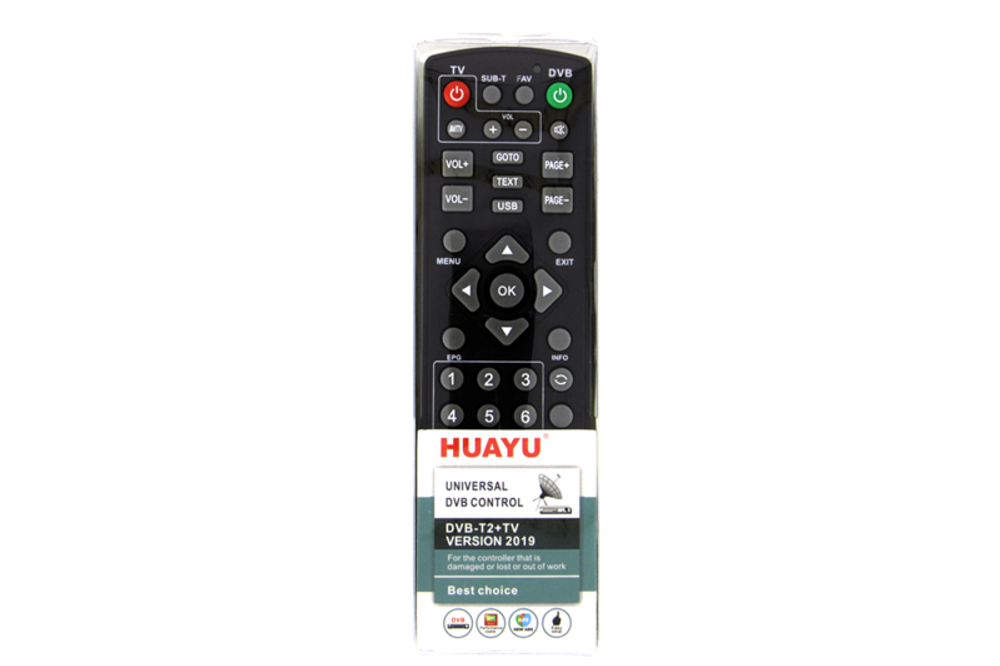 Пульт универсальный для приставок DVBT2+2 ver.2021 HUAYU