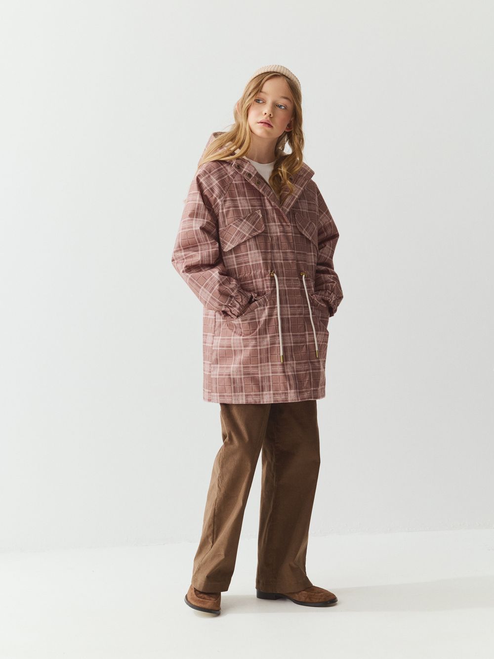 Парка демисезонная "Клетка" 7+