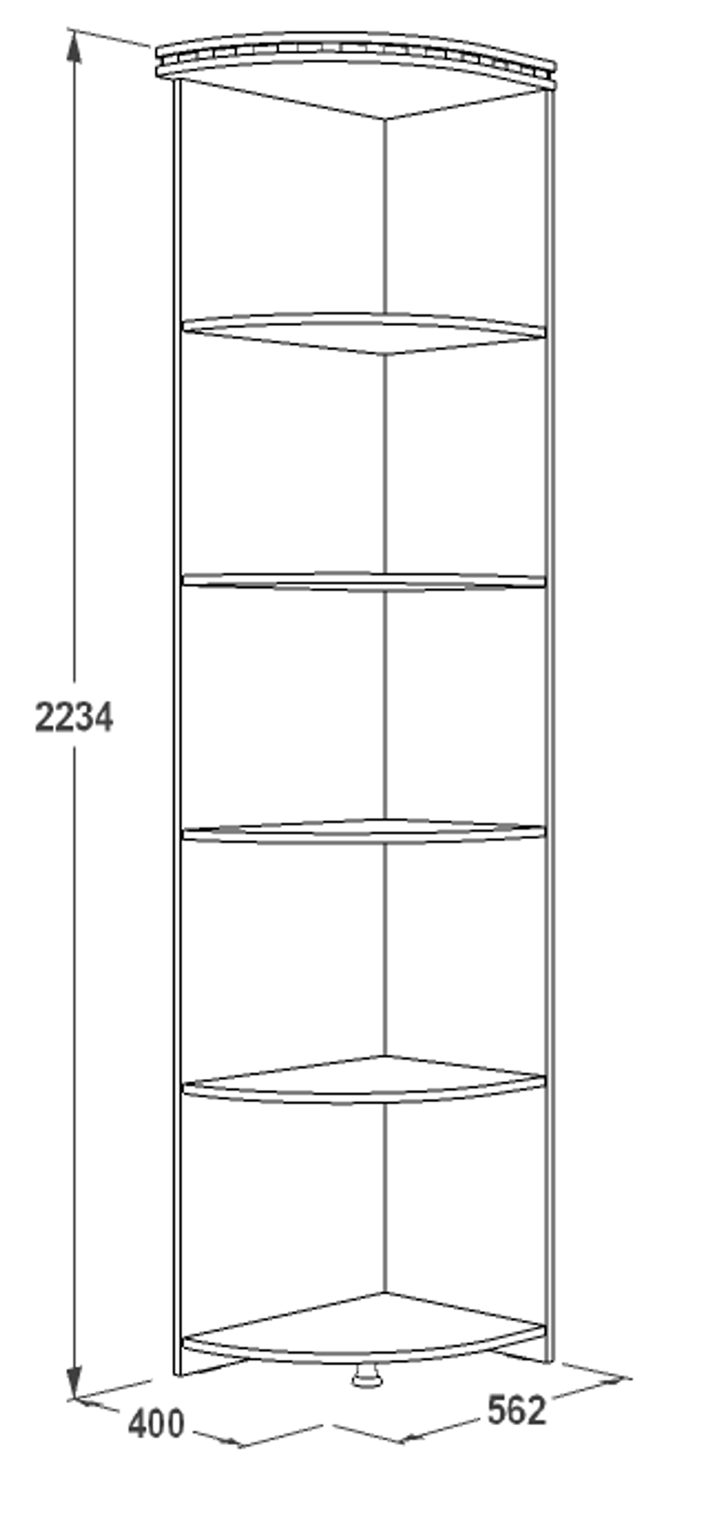 Стеллаж угловой левый «Ольга-13» 400 (венге/млечный дуб), ЛДСП, Фант-мебель, г. Волжск