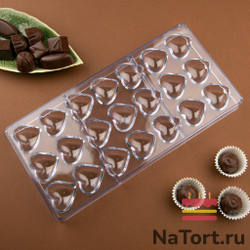 Форма поликарбонатная «Сердце 21 ячейка»