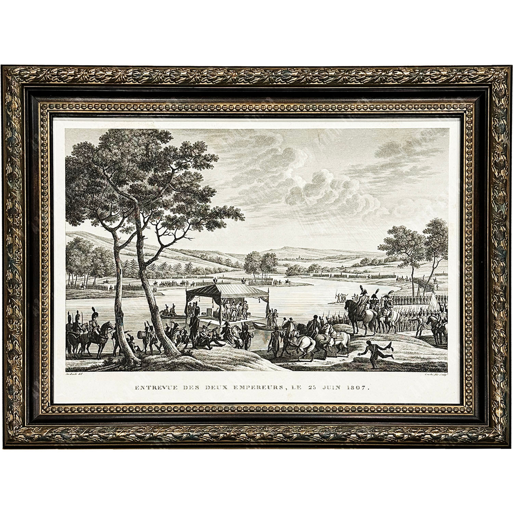 Свебах Ж., Куше Ф. Встреча двух императоров на плоту, 25 июня 1807 года. Офорт. 1826