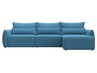 Диван угловой Лига-051 НПБ Лонг угол универсальный РОГОЖКА Амур 10 голубой