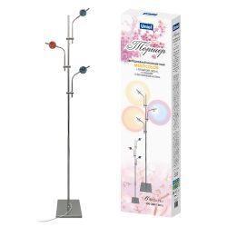 ULM-T641 3x2W-3000K CHROME MULTICOLOR Торшер напольный светодиодный. c регулировкой наклона. с линзами. Сменные светофильтры в-к. Механический выключатель. Металл. Хром. ТМ Uniel